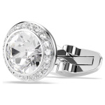 Una Angelic cufflinks Round cut, White, Rhodium plated